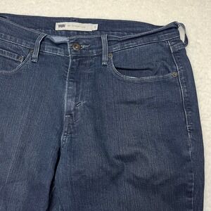 Levis Jeans Womens 8L Dark Blue 505 Straight Leg Denim Long Inseam 15505-0113